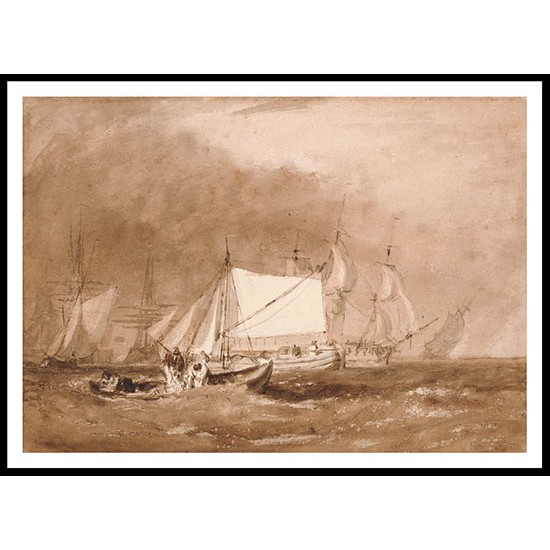 Shipping Scene with Fishermen 1815 20, A New Print Of a J. M. W Turner Painting