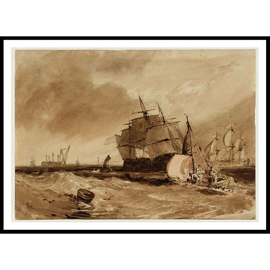 Shipping at the Entrance of the Medway 1807 19, A New Print Of a J. M. W Turner Painting