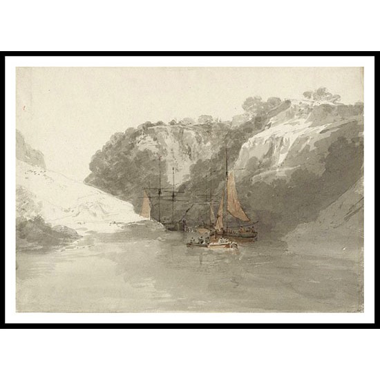 Shipping in a Gorge on the River Wye 1798, A New Print Of a J. M. W Turner Painting