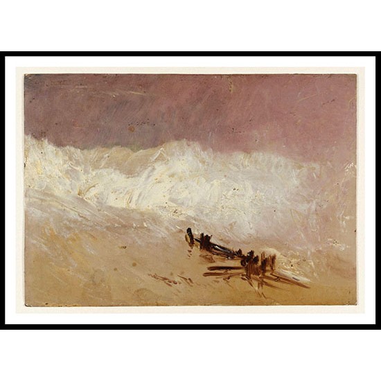 Shore Scene with Waves and Breakwater 1835, A New Print Of a J. M. W Turner Painting