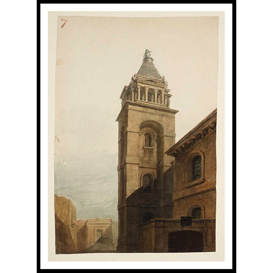 St George's Church Bloomsbury London 1810, A New Print Of a J. M. W Turner Painting