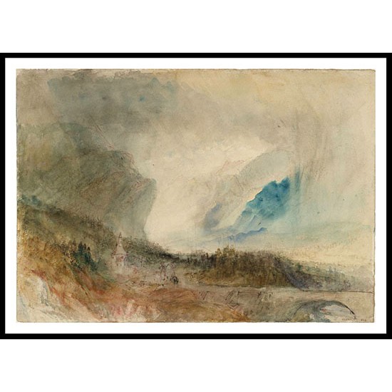 Storm in the St Gotthard Pass. The First Bridge above Altdorf Sample Study 1844 45, A New Print Of a J. M. W Turner Painting