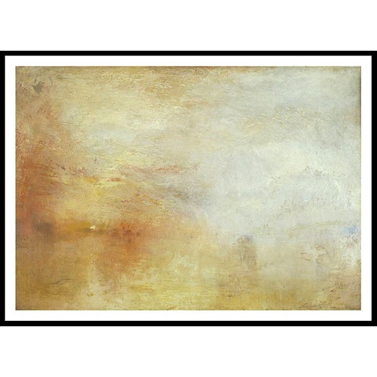 Sun Setting over a Lake 1840, A New Print Of a J. M. W Turner Painting