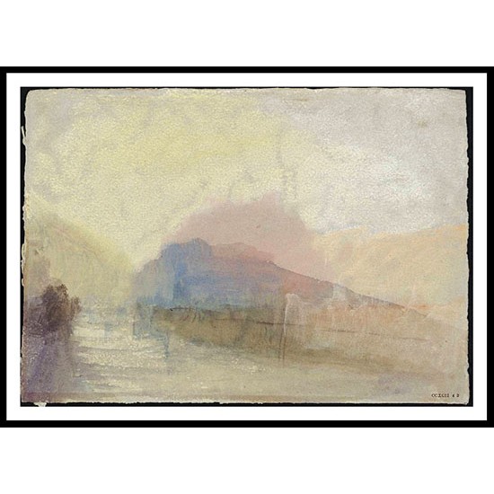 Sunrise in Mist Italian Lake Scene 1834, A New Print Of a J. M. W Turner Painting