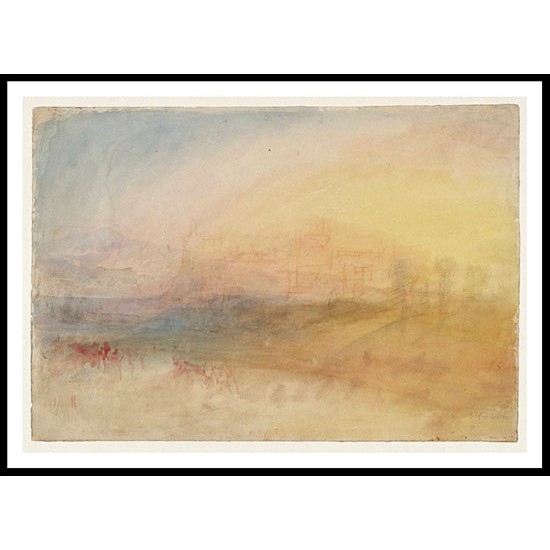 Sunrise over a Ruined Castle probably Ashby de la Zouche Leicestershire 1830, A New Print Of a J. M. W Turner Painting