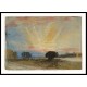 Sunset across the Park from the Terrace of Petworth House 1827, A New Print Of a J. M. W Turner Painting