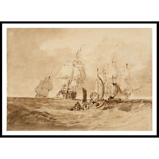 The 'Victory' Coming up the Channel with the Body of Nelson 1807 19, A New Print Of a J. M. W Turner Painting