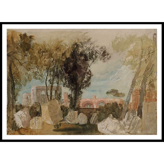 The Basilica of Constantine from the Farnese Gardens on the Palatine Hill Rome 1819, A New Print Of a J. M. W Turner Painting