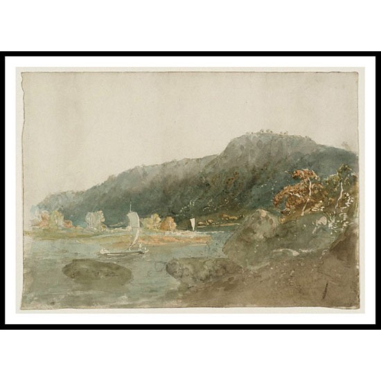 The Bend of a River under High Cliffs 1798 99, A New Print Of a J. M. W Turner Painting