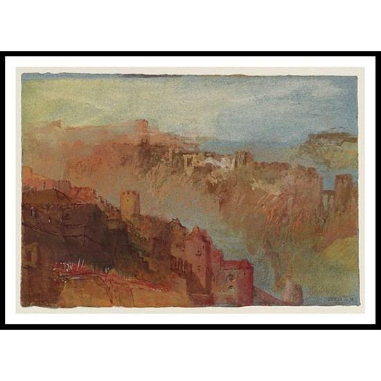 The Bock and the Rham Luxembourg above the Alzette Valley 1839, A New Print Of a J. M. W Turner Painting