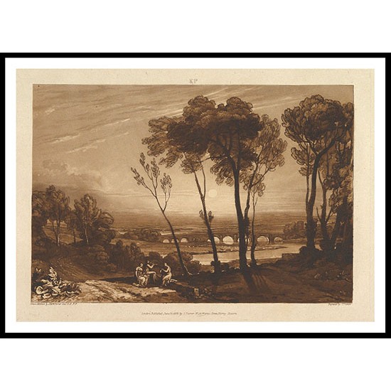 The Bridge in Middle Distance 1808, A New Print Of a J. M. W Turner Painting