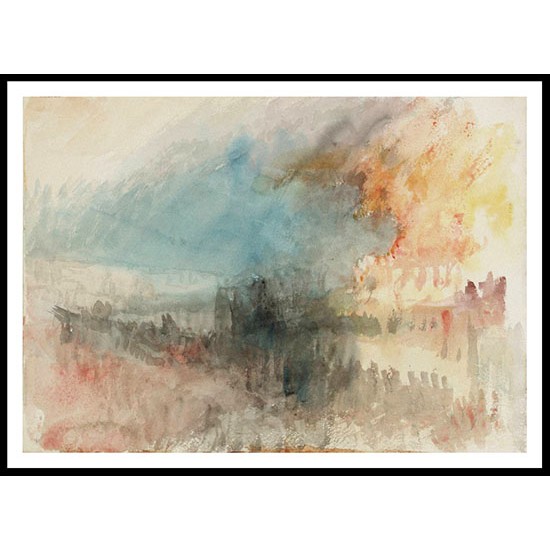 The Burning of the Houses of Parliament Colour Study 1834 02, A New Print Of a J. M. W Turner Painting