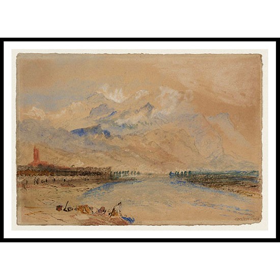 The Carrara Mountains from Sarzana 1828, A New Print Of a J. M. W Turner Painting