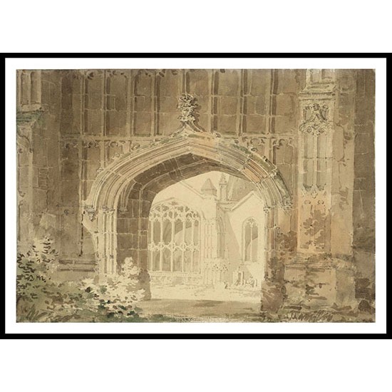 The Church of St Lawrence Evesham Seen through the Arch of the Bell Tower 1793, A New Print Of a J. M. W Turner Painting