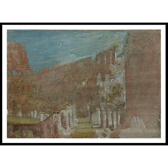 The Colosseum Rome by Moonlight 1819, A New Print Of a J. M. W Turner Painting