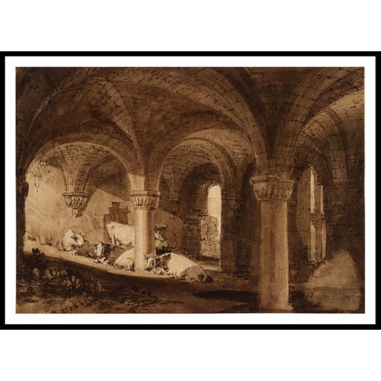 The Crypt of Kirkstall Abbey 1806 07, A New Print Of a J. M. W Turner Painting