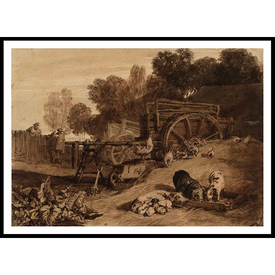 The Farm Yard with the Cock 1806 07, A New Print Of a J. M. W Turner Painting