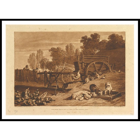 The Farm Yard with the Cock 1809, A New Print Of a J. M. W Turner Painting