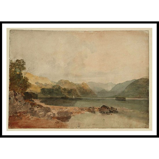 The Head of Derwentwater with Borrowdale Beyond 1797 1801, A New Print Of a J. M. W Turner Painting