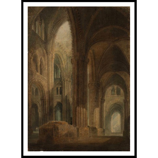 The Interior of Durham Cathedral Looking East along the South Aisle 1798, A New Print Of a J. M. W Turner Painting