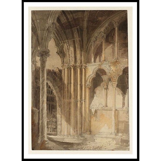 The Interior of the Galilee Porch Ely Cathedral 1794, A New Print Of a J. M. W Turner Painting