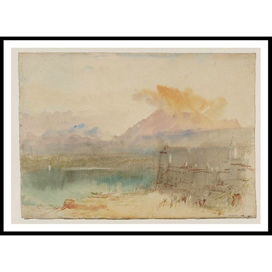 The Lakeside at Lucerne with Clouds above Pilatus 1841 44, A New Print Of a J. M. W Turner Painting