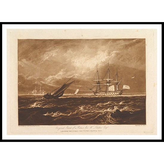 The Leader Sea Piece 1809, A New Print Of a J. M. W Turner Painting