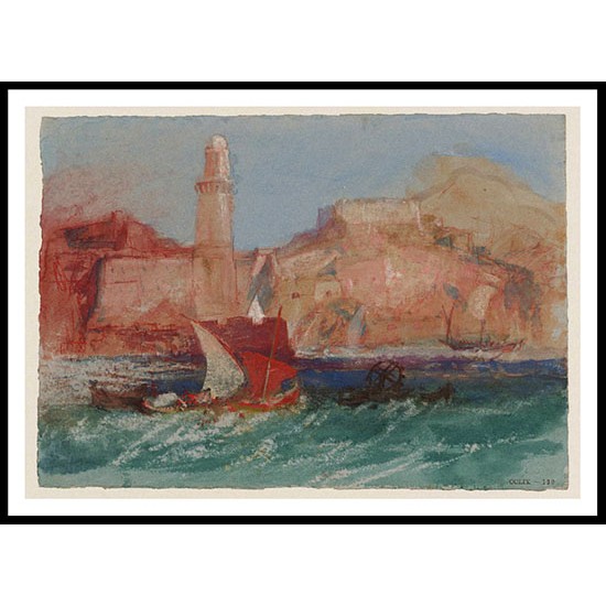 The Lighthouse at Marseilles from the Sea 1828, A New Print Of a J. M. W Turner Painting