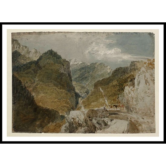 The Pic de l'Oeillette Gorges du Guiers Mort Looking back to St Laurent du Pont 1802, A New Print Of a J. M. W Turner Painting