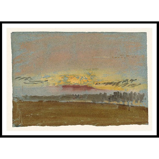 The Setting Sun over Petworth Park 1827, A New Print Of a J. M. W Turner Painting