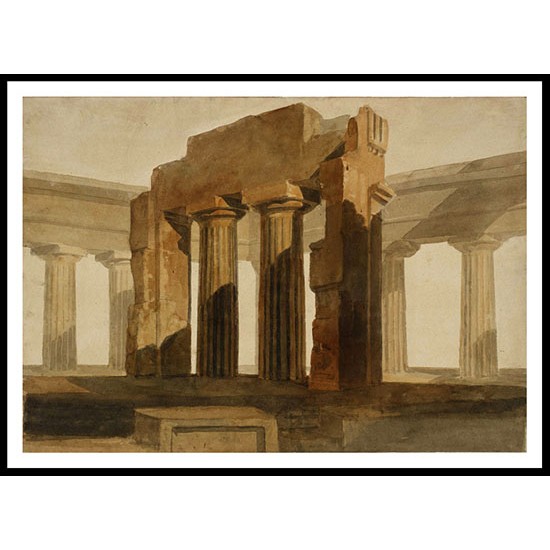 The Temple of Neptune at Paestum after Giovanni Battista Piranesi 1810, A New Print Of a J. M. W Turner Painting