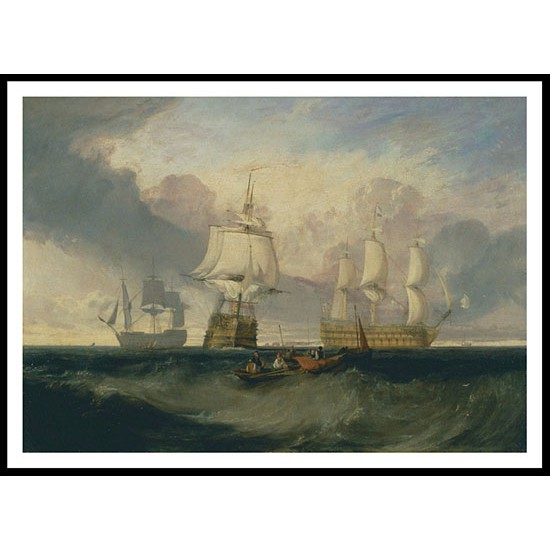 The Victory Returning from Trafalgar in Three Positions 1806, A New Print Of a J. M. W Turner Painting