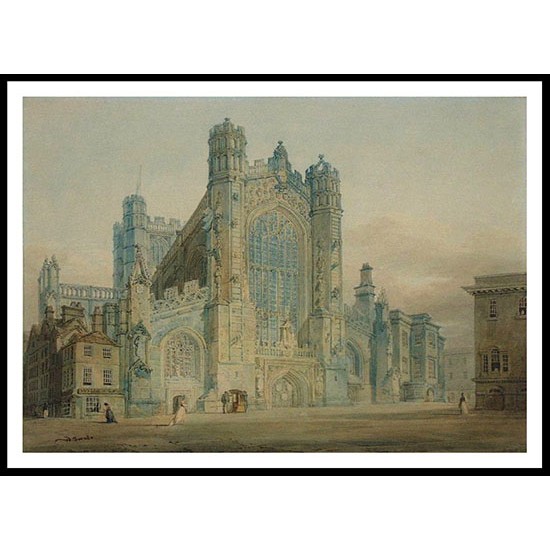 The West Front of Bath Abbey 1793, A New Print Of a J. M. W Turner Painting