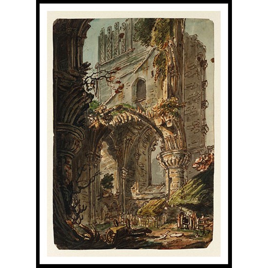 The West Tower of Malmesbury Abbey 1791 01, A New Print Of a J. M. W Turner Painting