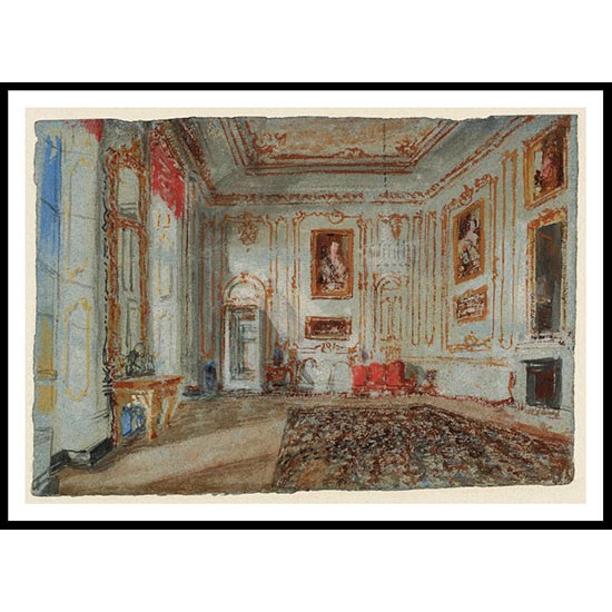 The White and Gold Room with Van Dyck Portraits 1827, A New Print Of a J. M. W Turner Painting