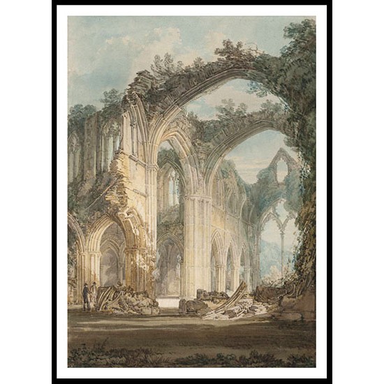 Tintern Abbey The Crossing and Chancel Looking towards the East Window 1794, A New Print Of a J. M. W Turner Painting