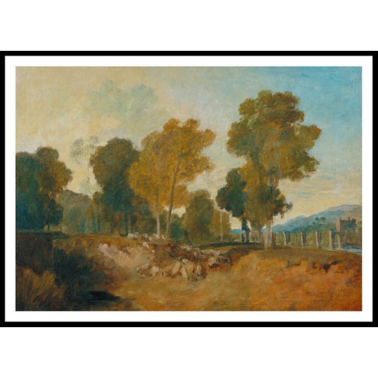 Trees beside the River with Bridge in the Middle Distance 1806, A New Print Of a J. M. W Turner Painting