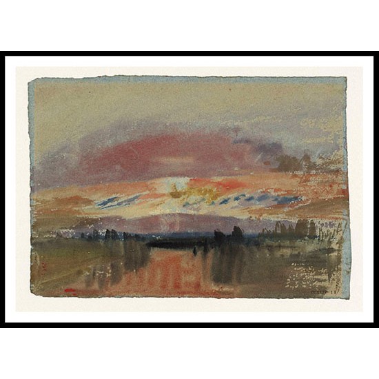 Twilight A Lake or River Scene Possibly Chichester Canal 1827, A New Print Of a J. M. W Turner Painting