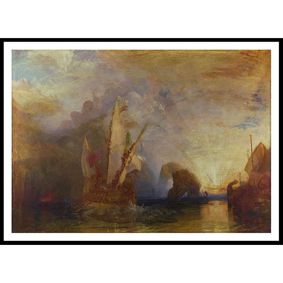 Ulysses deriding Polyphemus Homer's Odyssey, A New Print Of a J. M. W Turner Painting