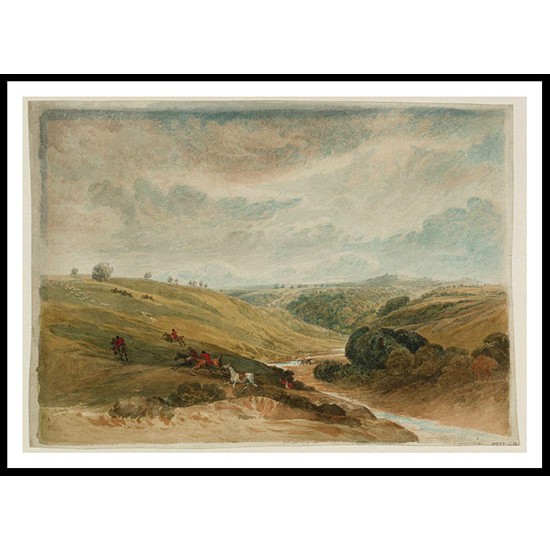 Vale of Pickering Yorkshire with Huntsmen 1815, A New Print Of a J. M. W Turner Painting