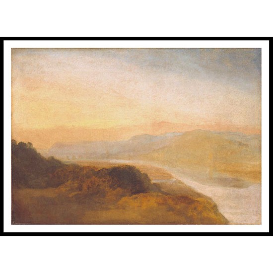 Valley with a Distant Bridge and Tower 1825, A New Print Of a J. M. W Turner Painting