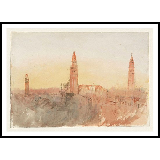 Venice Looking North from the Hotel Europa with the Campaniles of San Marco San Moise and Santo Stefano 1840, A New Print Of a J. M. W Turner Painting