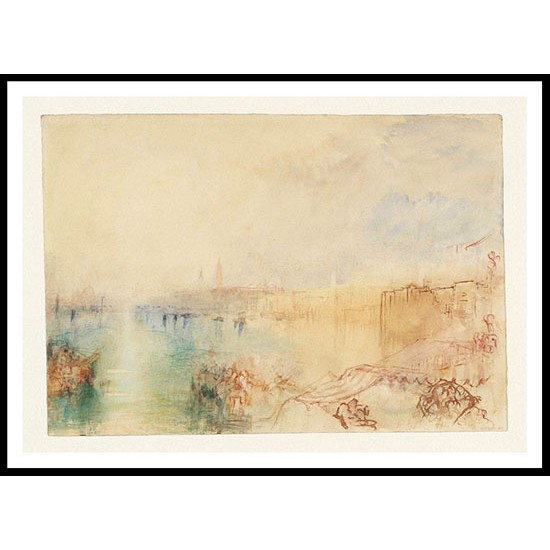 Venice Looking across the Bacino di San Marco at Sunset from near San Biagio 1840, A New Print Of a J. M. W Turner Painting