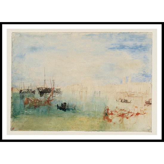 Venice Shipping Moored off the Riva degli Schiavoni 1840, A New Print Of a J. M. W Turner Painting