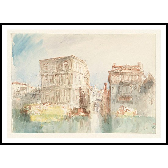 Venice The Palazzo Grimani and the Palazzo Cavalli on the Grand Canal with the Rio San Luca 1840, A New Print Of a J. M. W Turner Painting