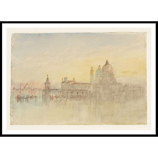 Venice The Punta della Dogana and Santa Maria della Salute at Twilight from the Hotel Europa 1840, A New Print Of a J. M. W Turner Painting