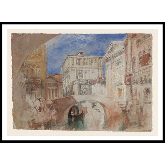 Venice the Church of San Luca and the Back of the Palazzo Grimani from the Rio San Luca 1840, A New Print Of a J. M. W Turner Painting