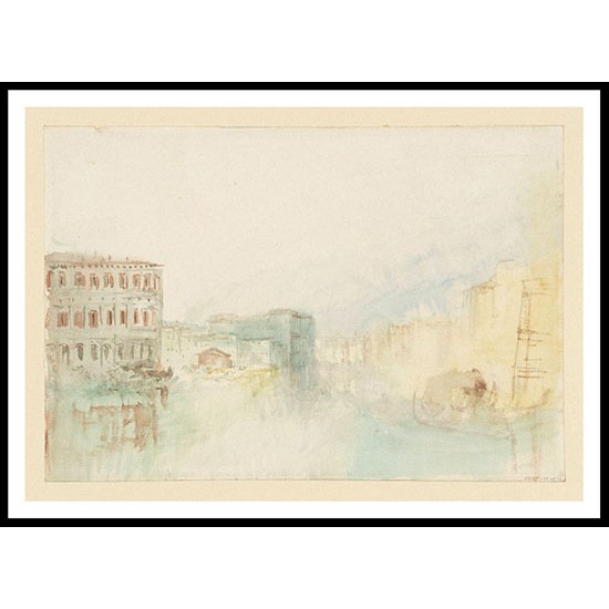 Venice the Fabbriche Nuove and the Fish Market looking towards the Ca' d'Oro on the Grand Canal 1840, A New Print Of a J. M. W Turner Painting