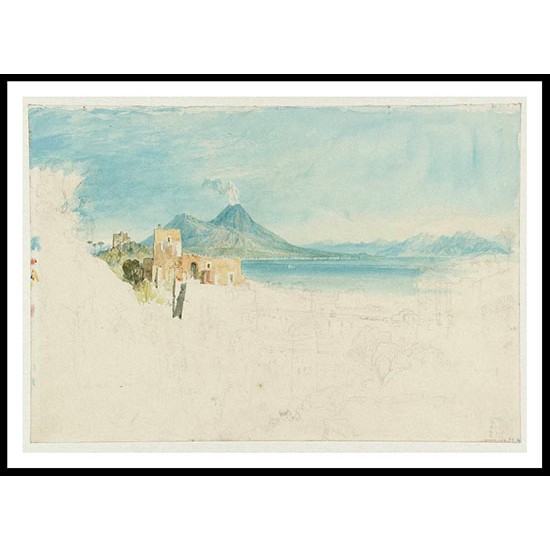 Vesuvius and the Sorrentine Peninsula from Via Posillipo 1819, A New Print Of a J. M. W Turner Painting