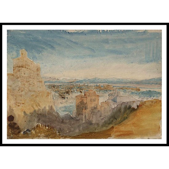 View from the Janiculum Hill Rome with the Villa Aurelia Fontana dell'Acqua Paola and San Pietro in Montorio 1819, A New Print Of a J. M. W Turner Painting